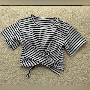 A.L.C. Women’s Black & White Striped Tie-Back